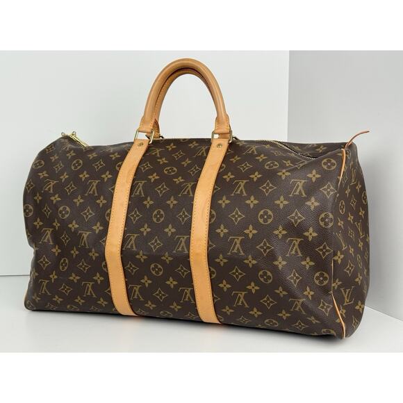 Louis Vuitton Keepall 50 Monogram Canvas Duffle Bag Brown - Picture 1 of 16